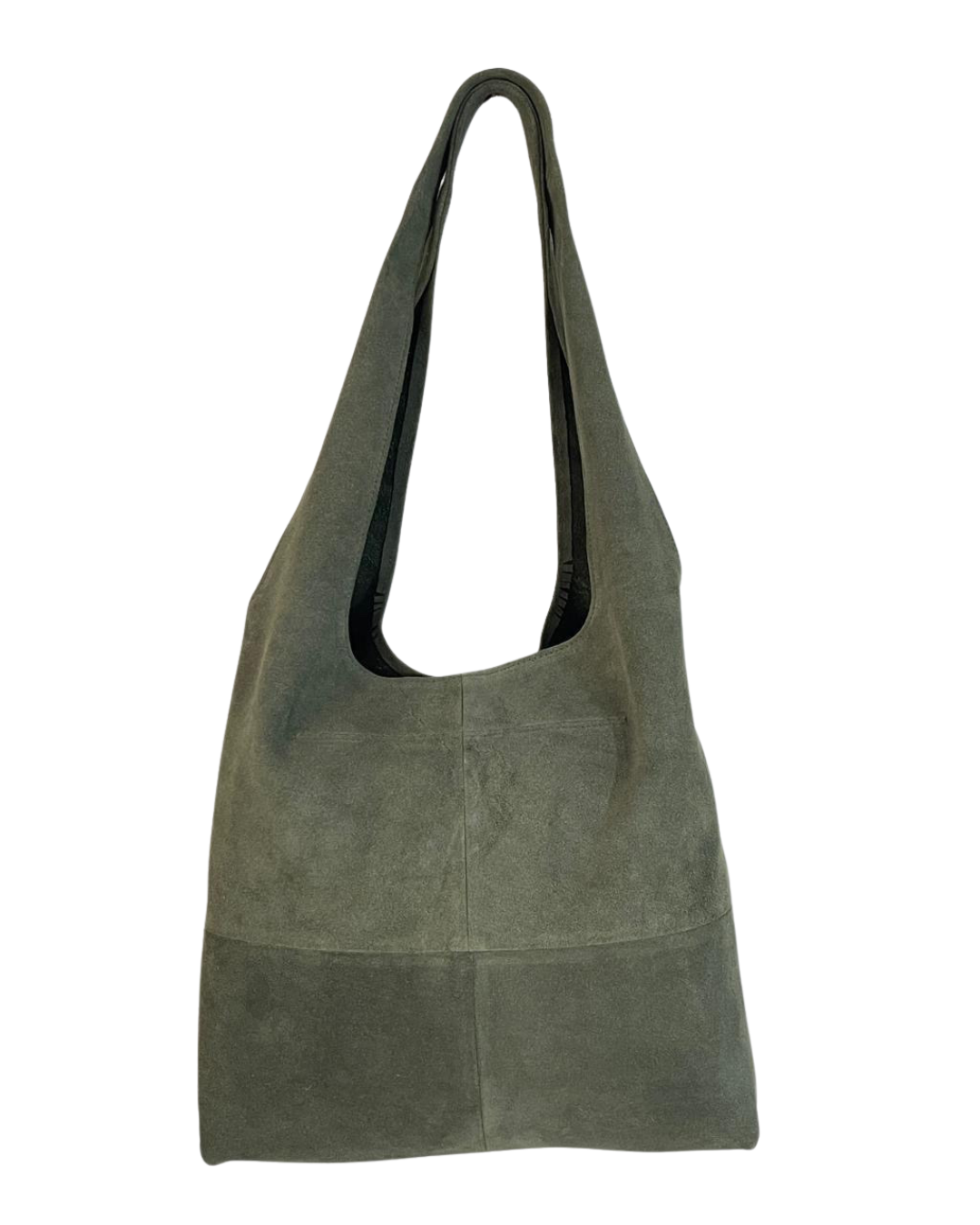 Boho Suede Slouch Bag - Olive