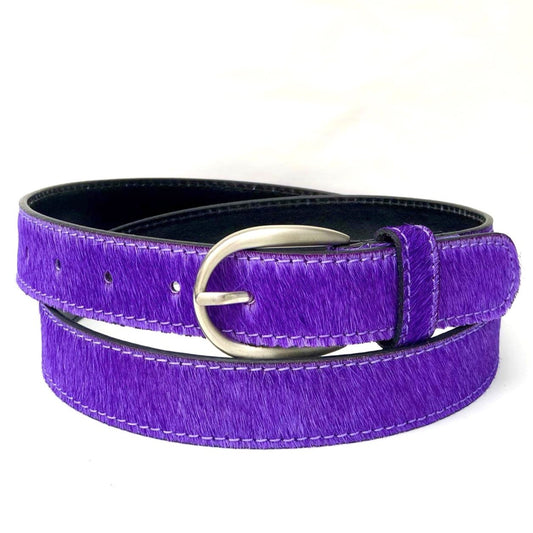 Neon Cowhide Belt - Purple