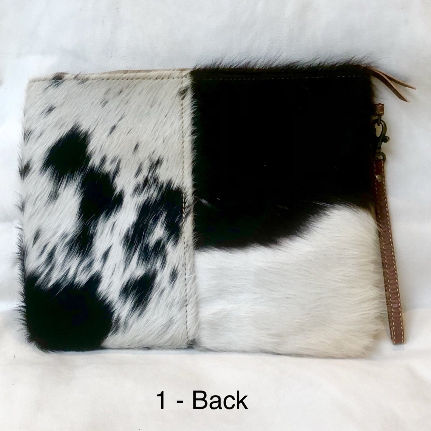 Large Gaucho Clutch – Black, Dark Brown & White