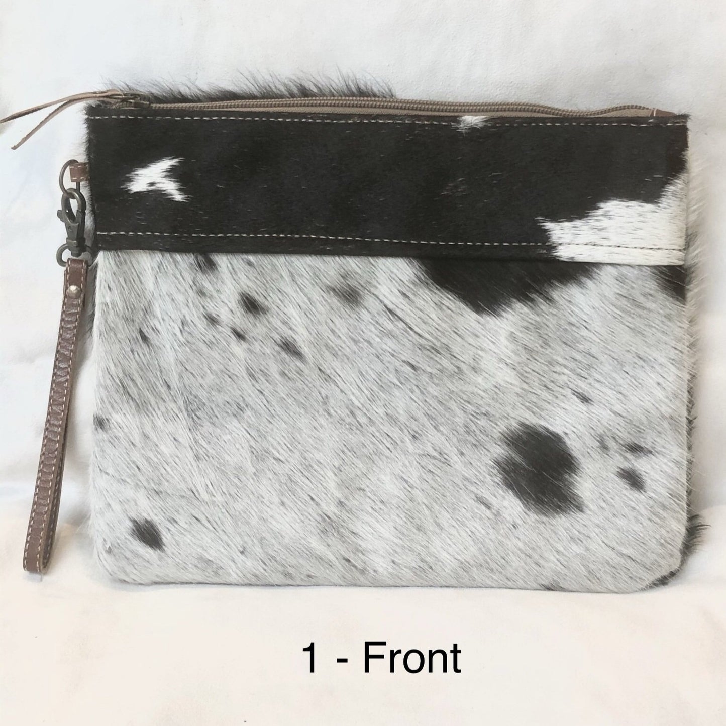 Large Gaucho Clutch – Black, Dark Brown & White