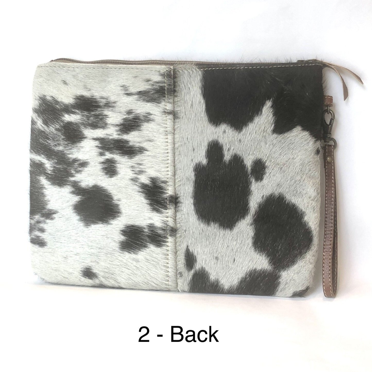 Large Gaucho Clutch – Black, Dark Brown & White