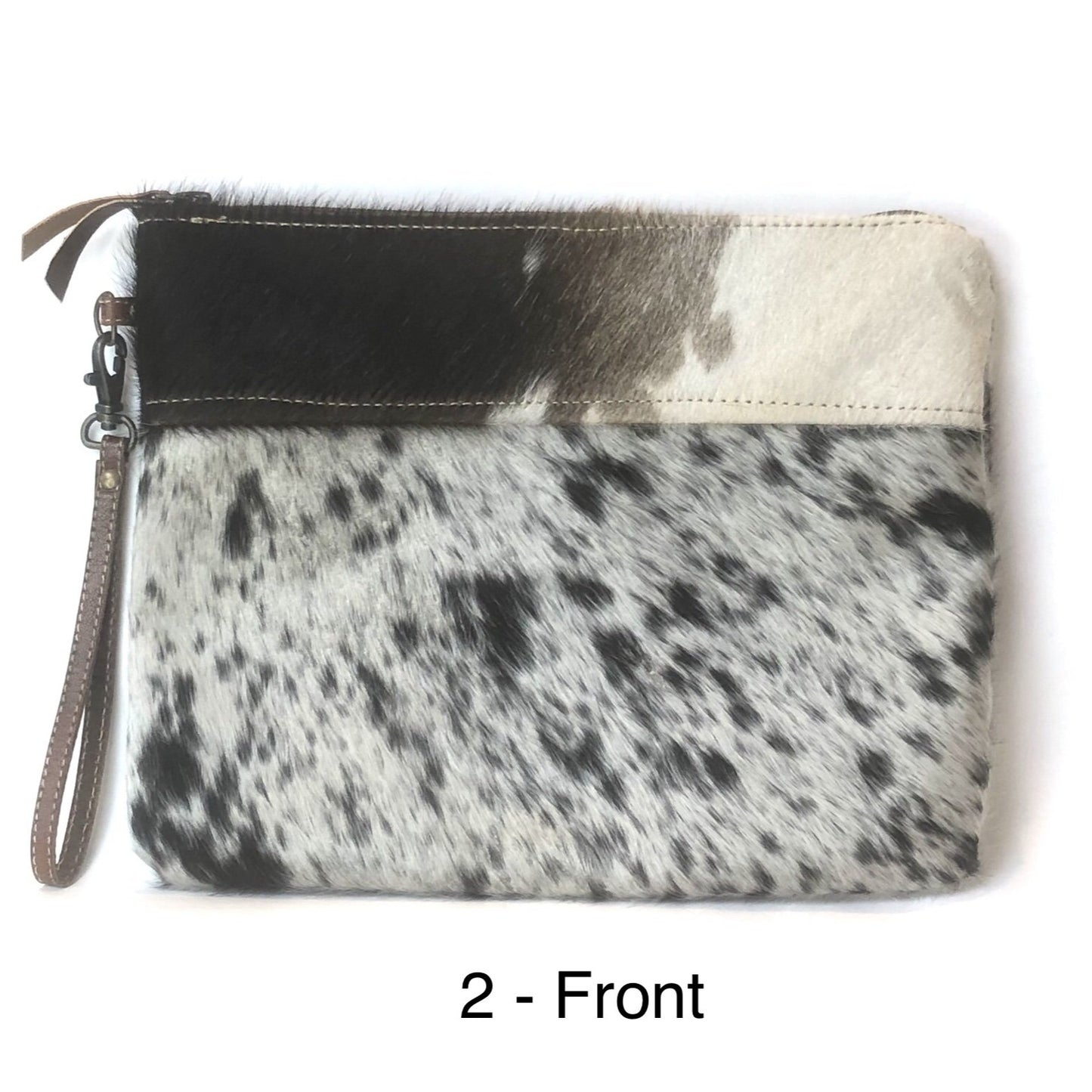 Large Gaucho Clutch – Black, Dark Brown & White
