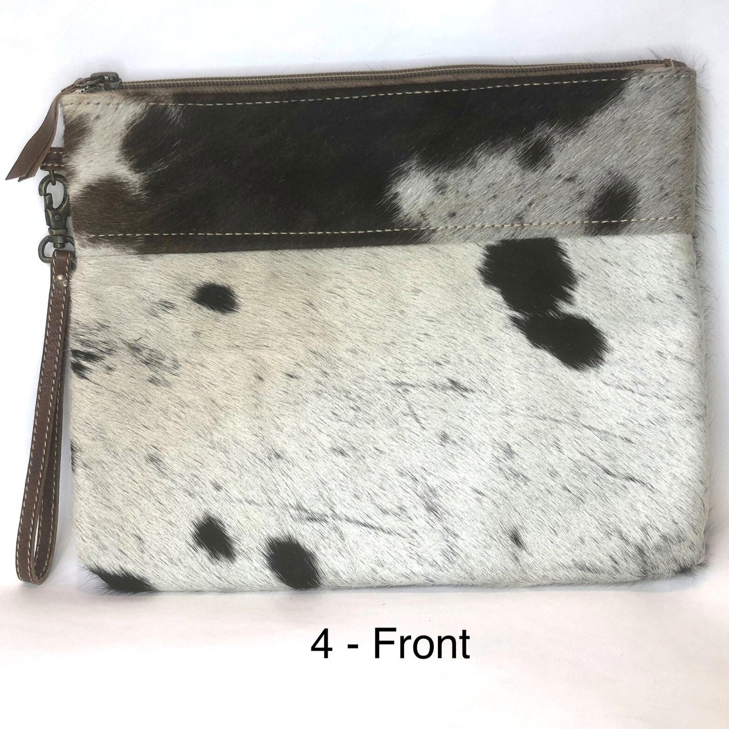 Large Gaucho Clutch – Black, Dark Brown & White