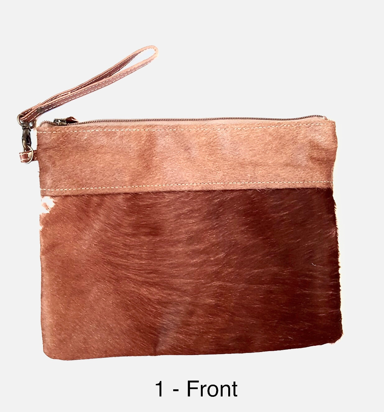 Large Gaucho Clutch - Brown & White