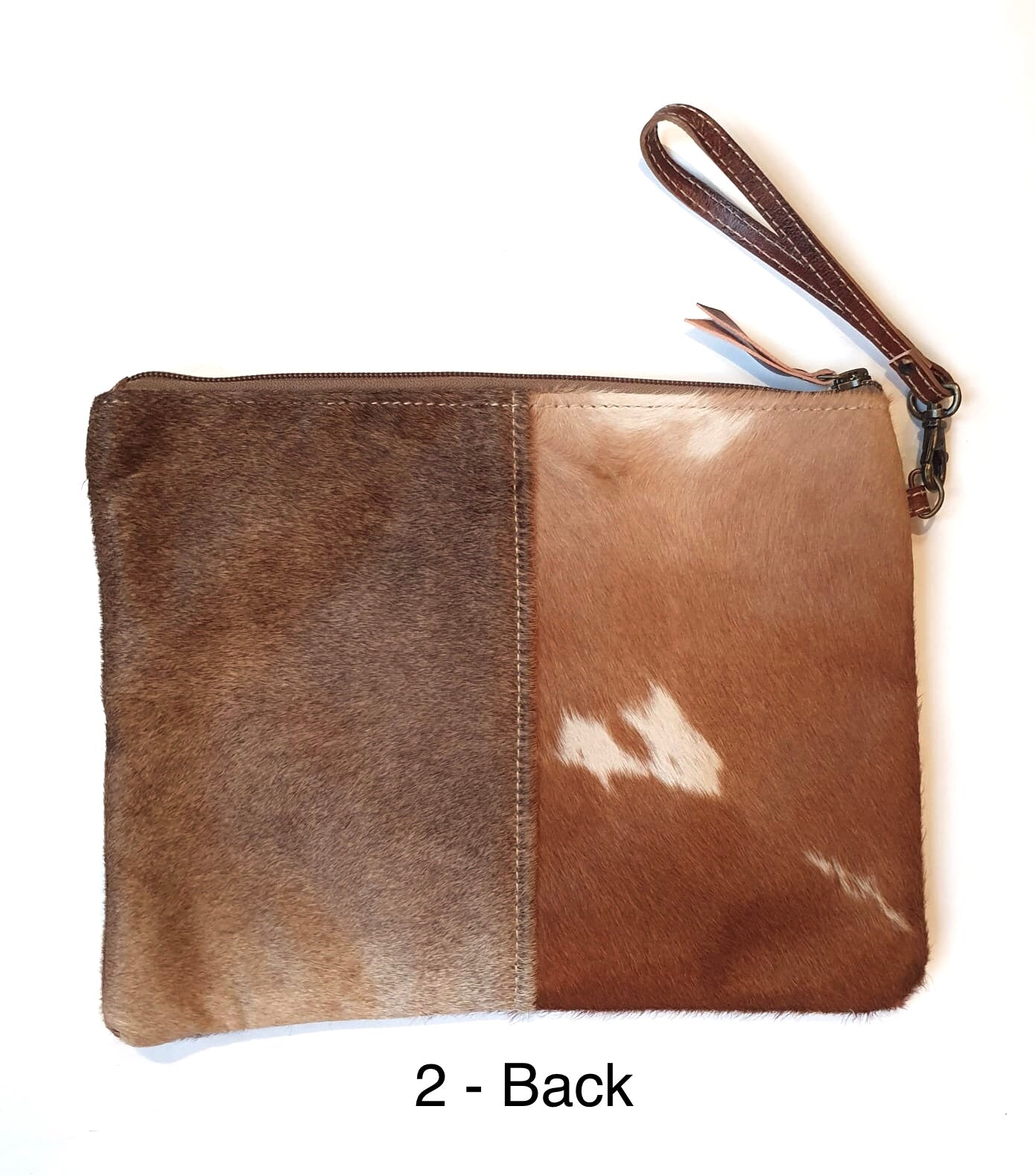 Large Gaucho Clutch - Brown & White