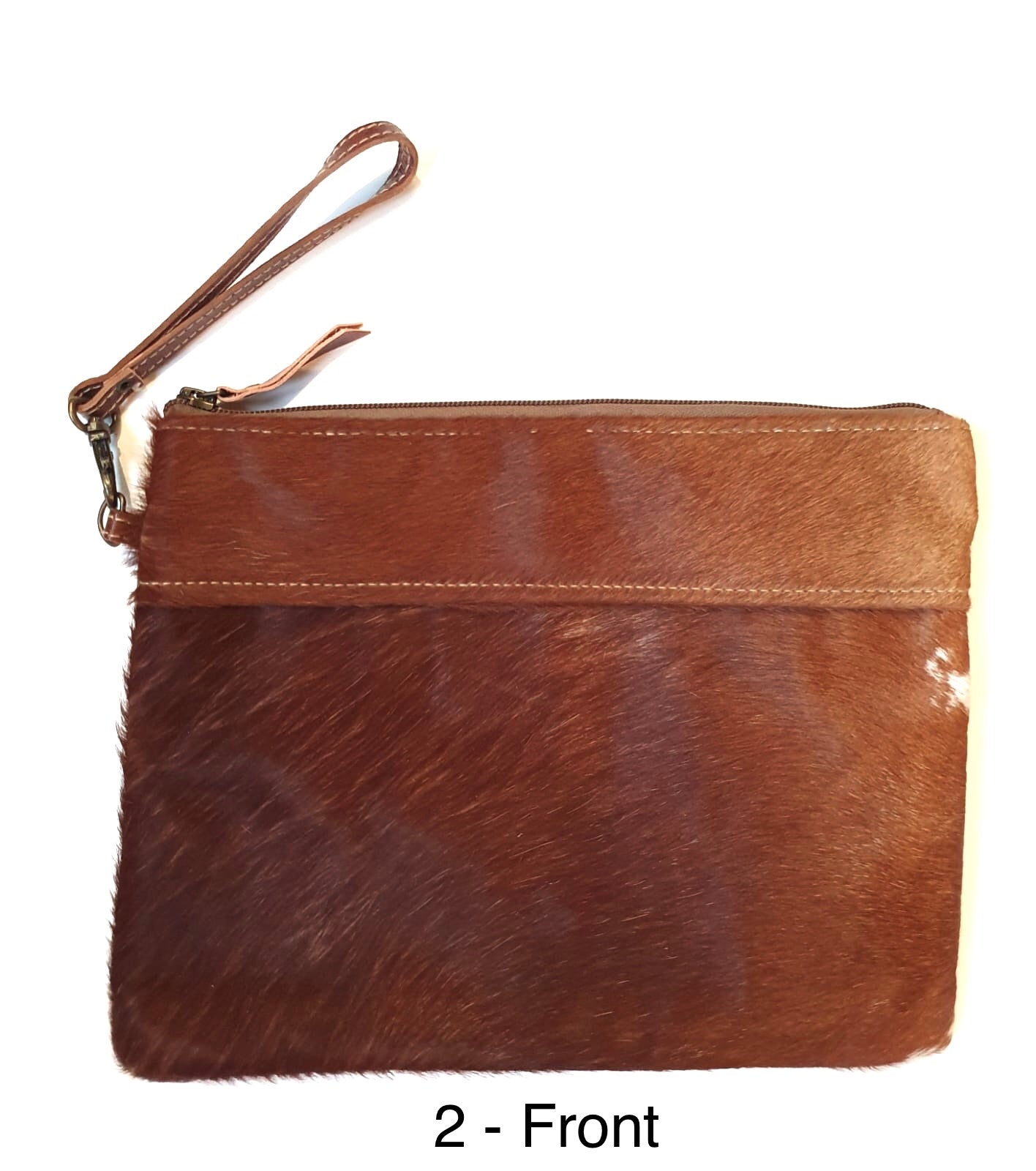 Large Gaucho Clutch - Brown & White