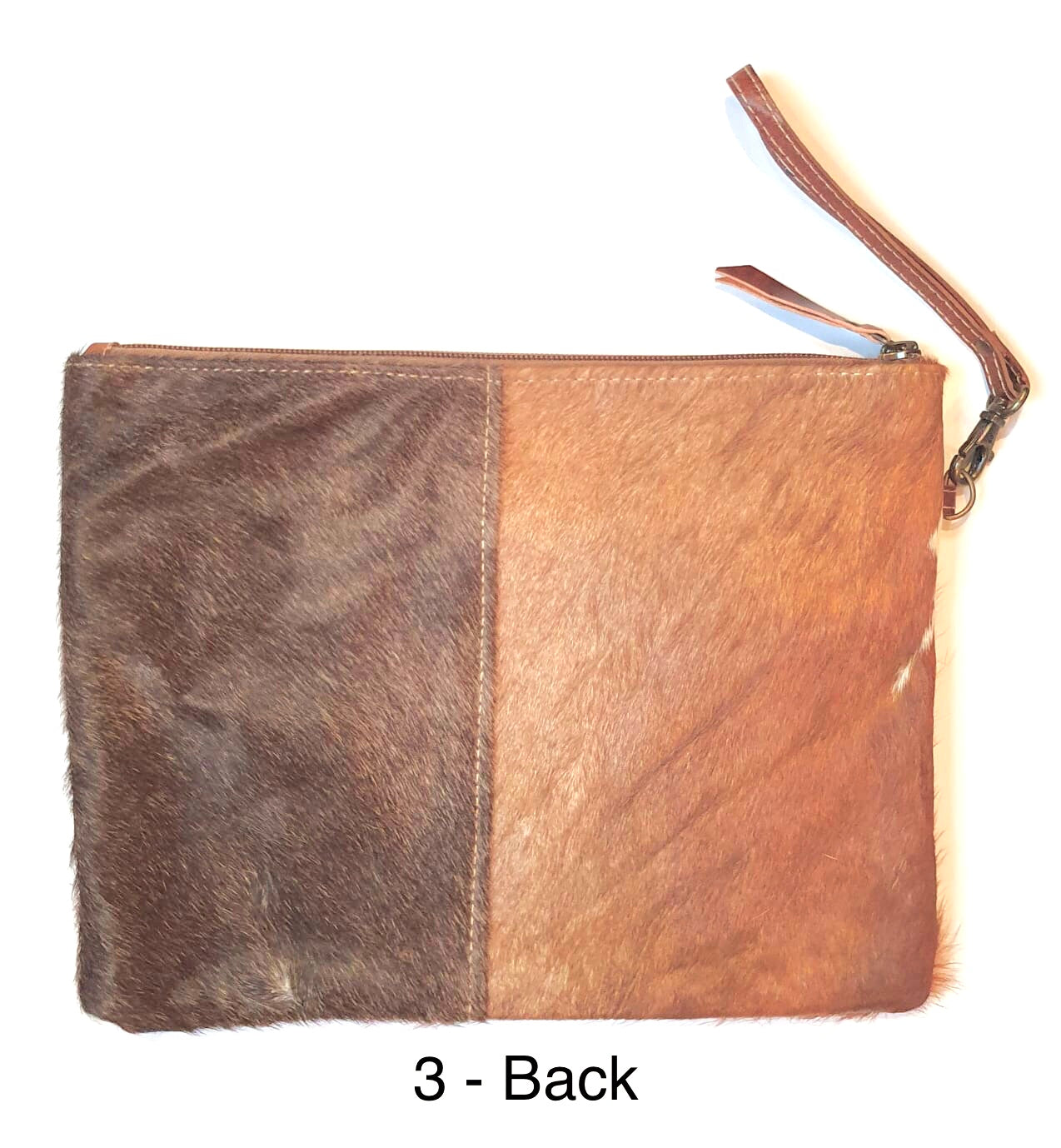 Large Gaucho Clutch - Brown & White