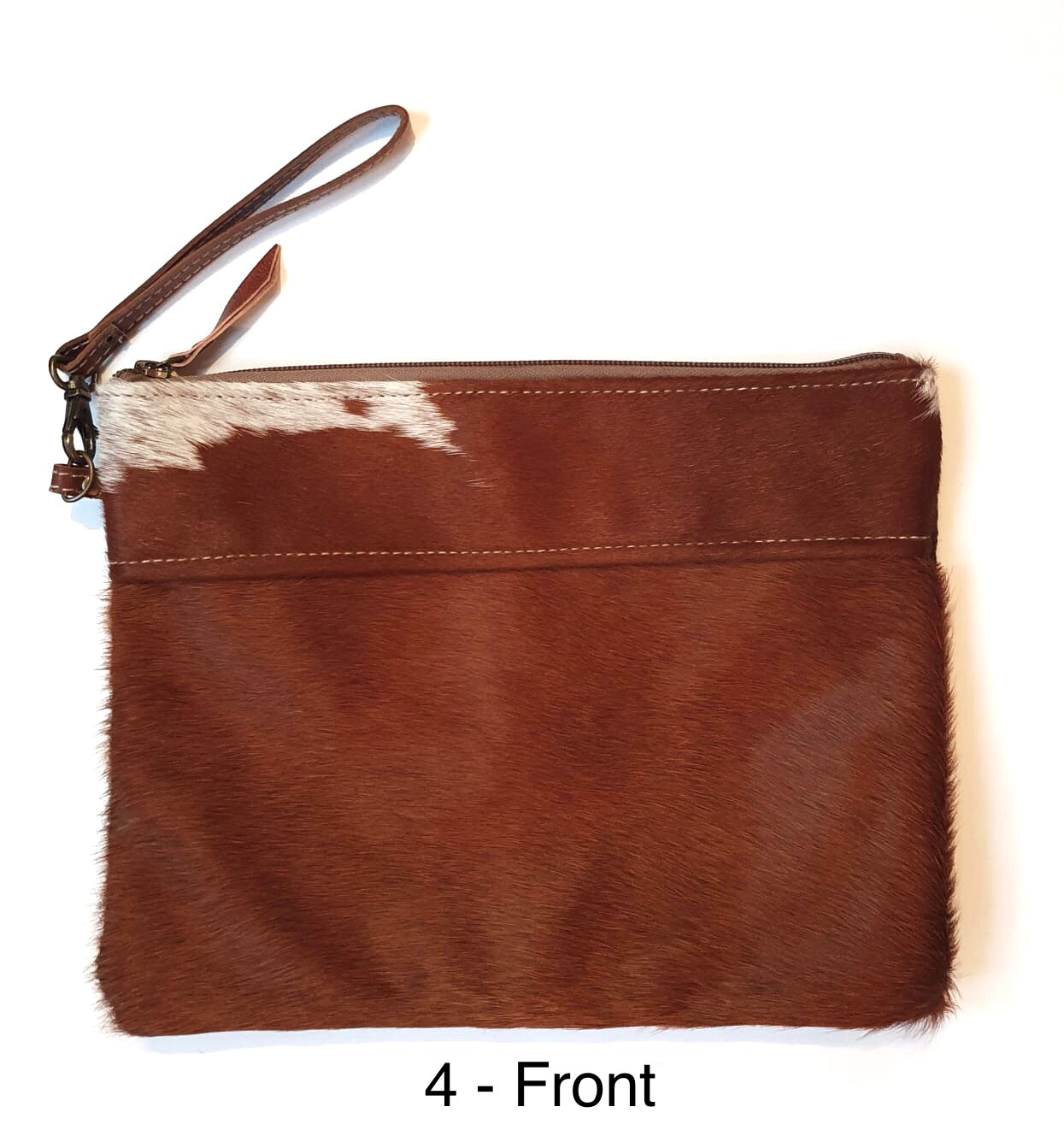 Large Gaucho Clutch - Brown & White