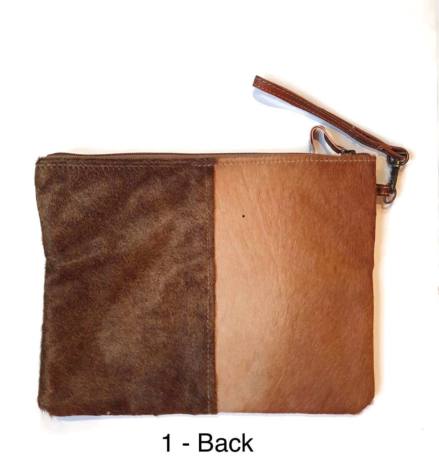 Large Gaucho Clutch - Brown & White