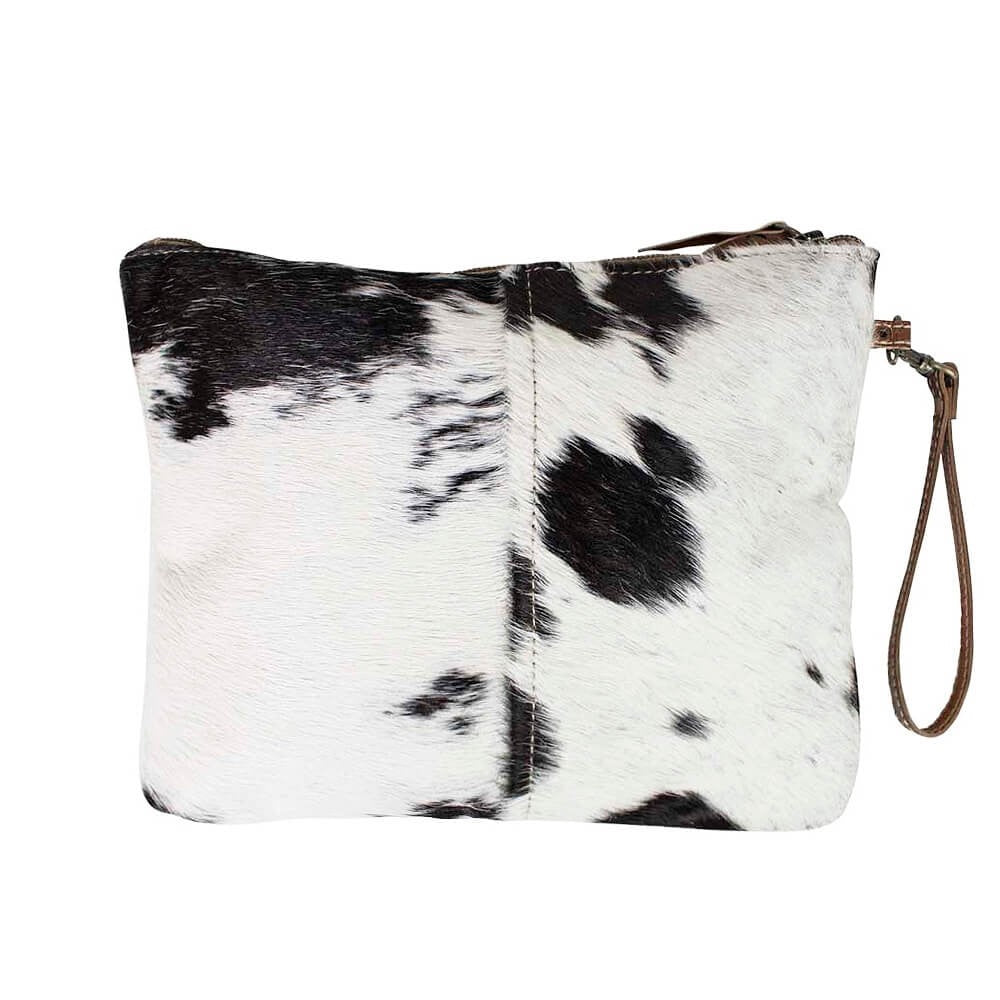 Large Gaucho Clutch – Black, Dark Brown & White