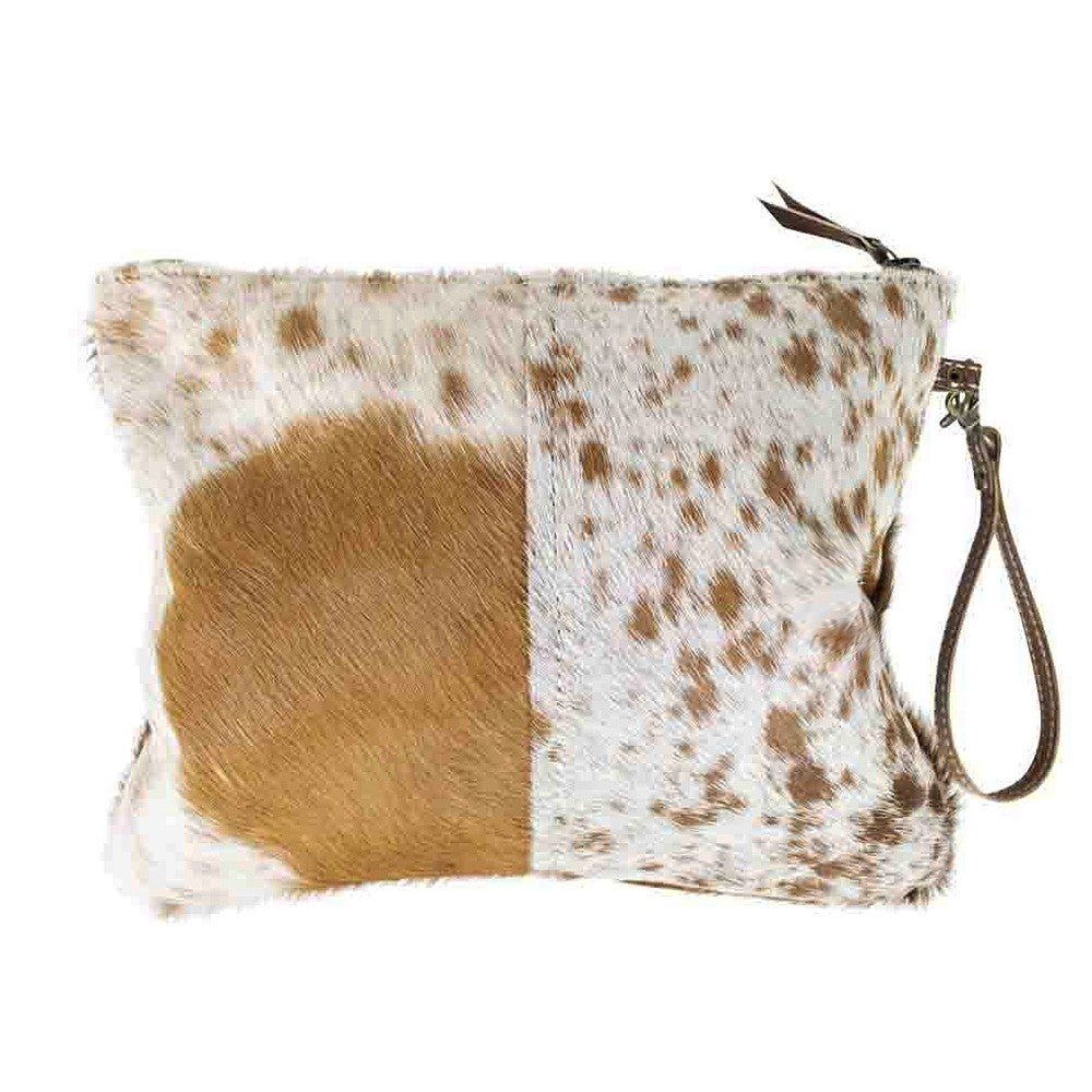 Large Gaucho Clutch - Brown & White