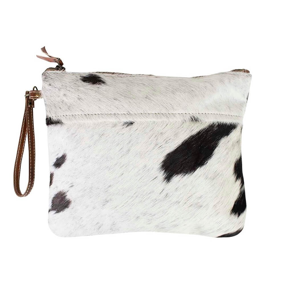 Large Gaucho Clutch – Black, Dark Brown & White
