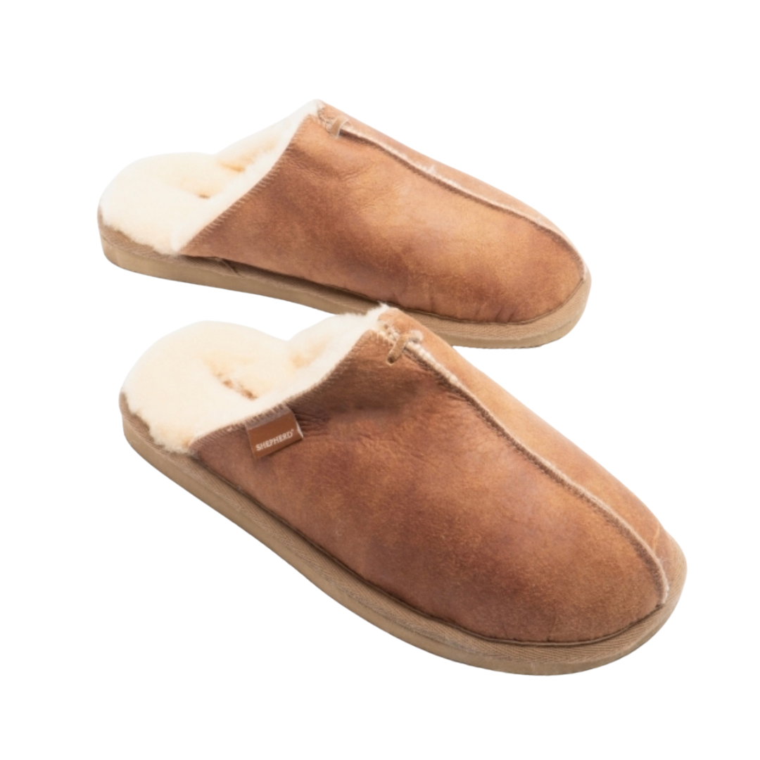 Sheepskin Mule Slippers - Men's Antique Cognac