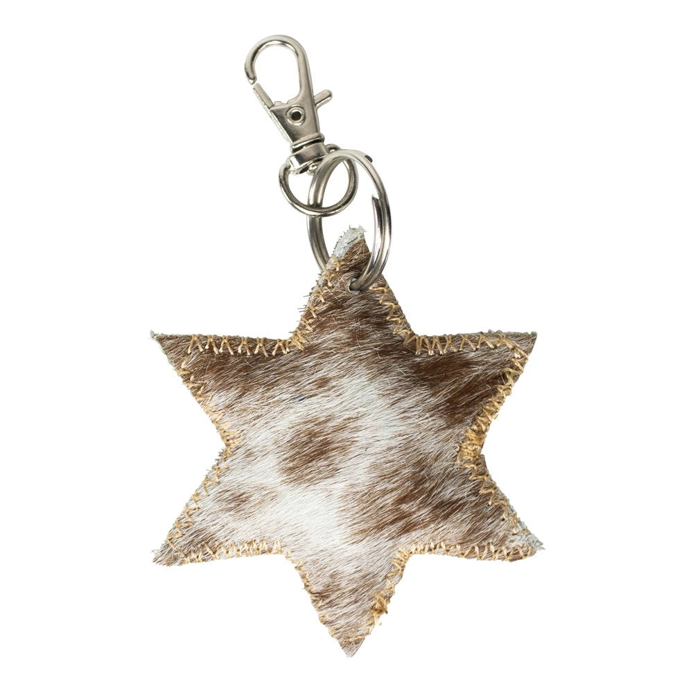 Star Keyring – Brown & White