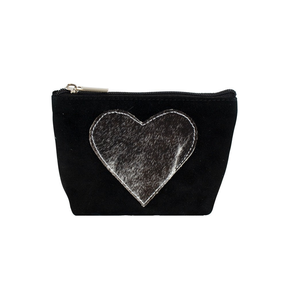 Make Up Bag/Purse with Heart – Black