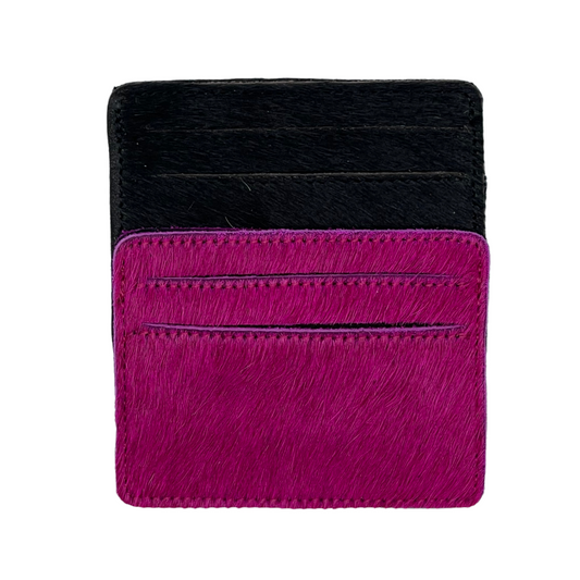 Tuli Cowhide Cardholder - Pink + Black
