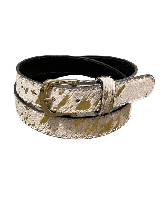 Cowhide Belt - Gold