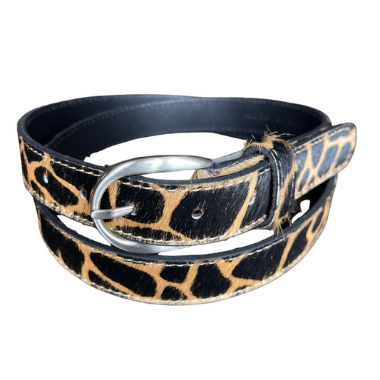 Animal Print Cowhide Belt - Giraffe