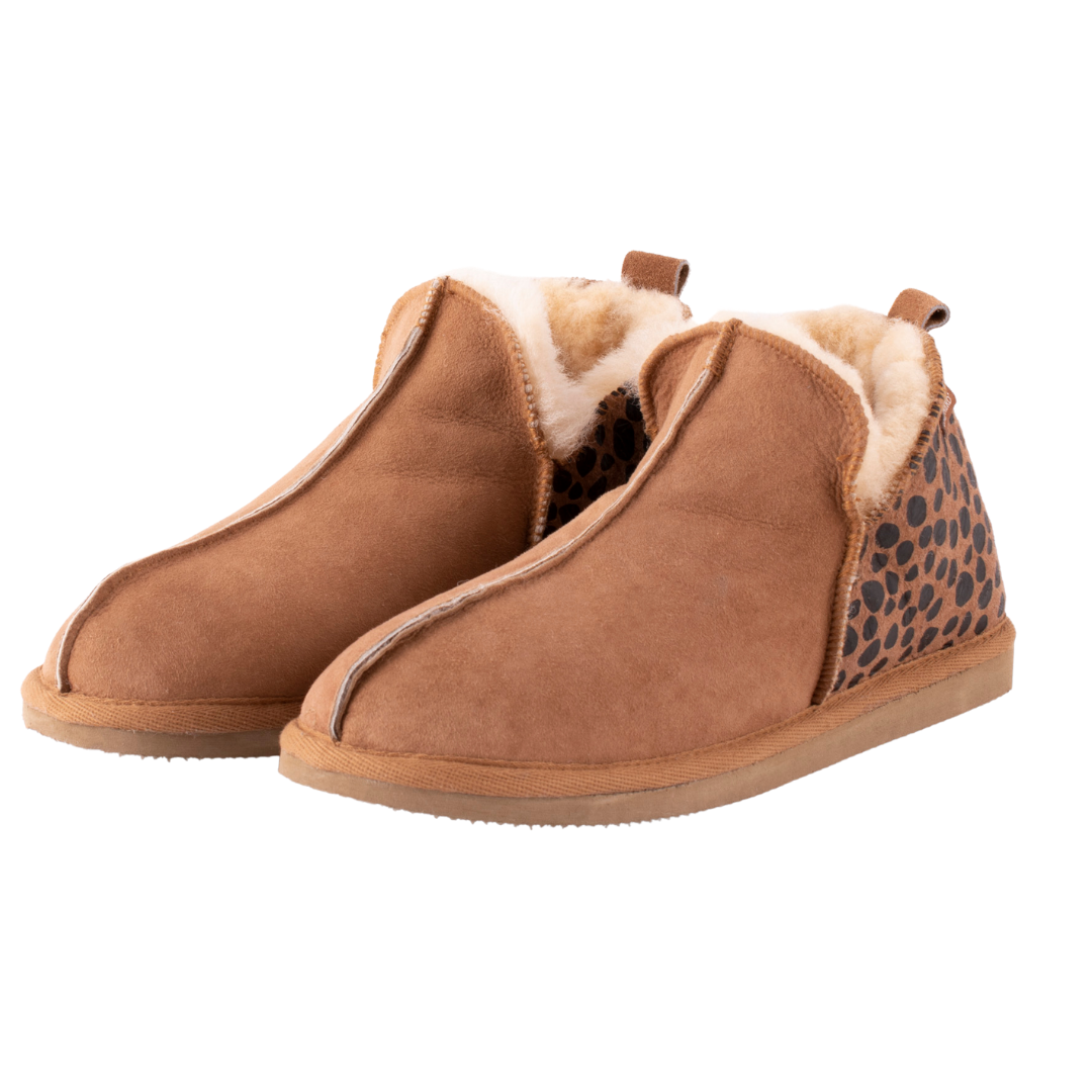 Sheepskin Boot Slippers - Spotted Heel