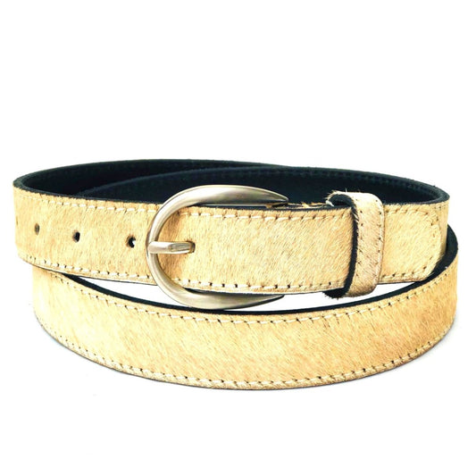 Cowhide Belt - Beige