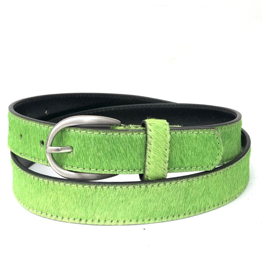 Neon Cowhide Belt - Green
