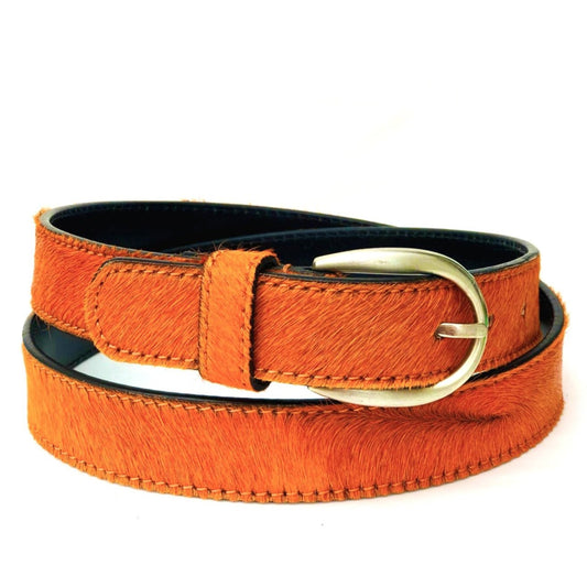 Neon Cowhide Belt - Orange