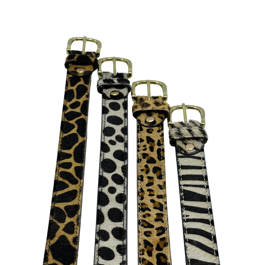 Animal Print Cowhide Belt - Dalmatian