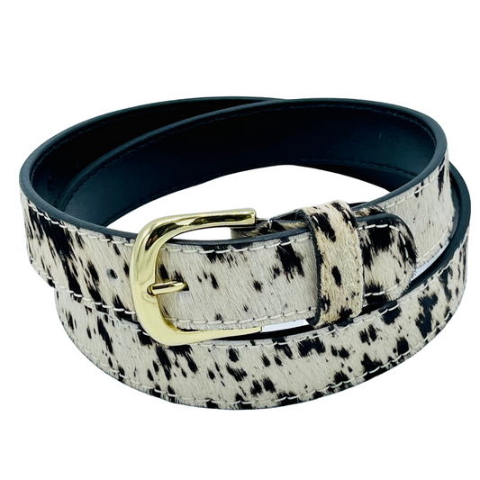 Animal Print Cowhide Belt - Cow