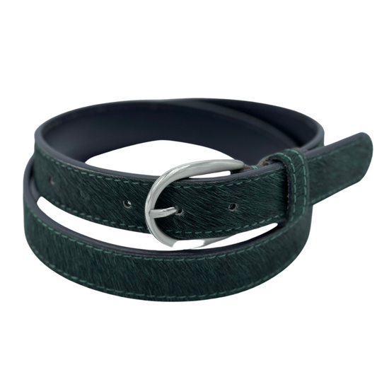 Cowhide Belt - Forest Green