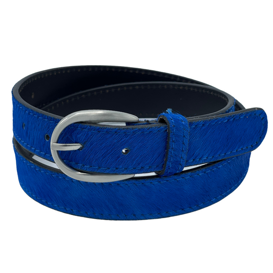 Cowhide Belt - Cobalt Blue
