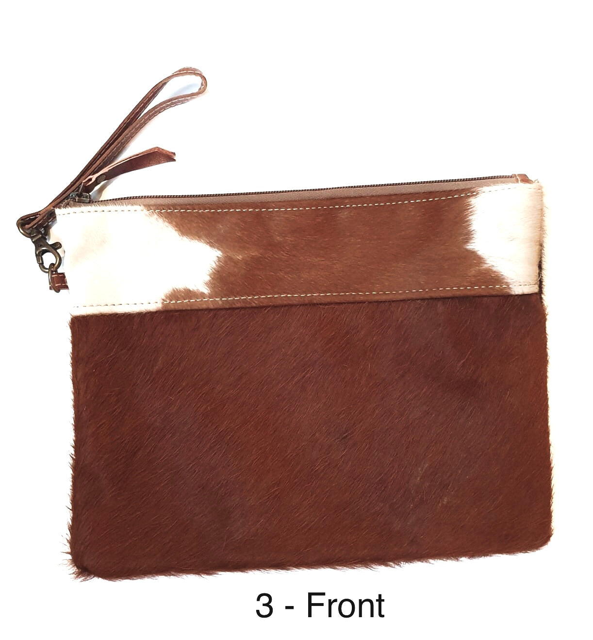 Large Gaucho Clutch  - Brown & White