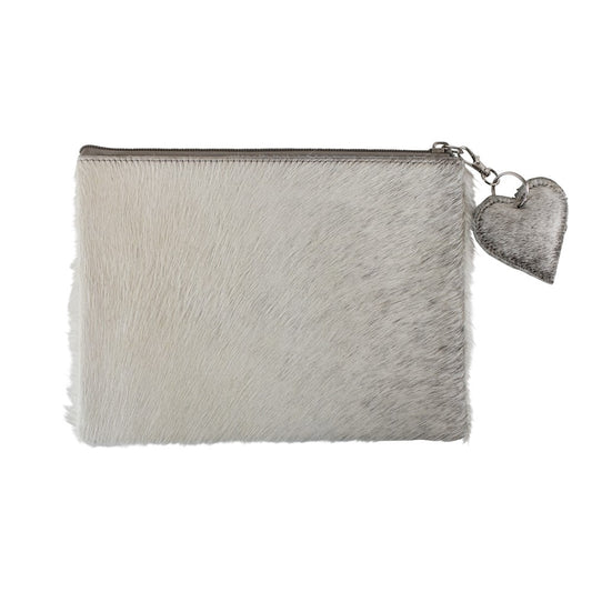 Cowhide Clutch - Medium - Grey