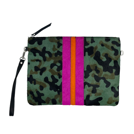 Galloway Striped Camo Clutch / Crossbody - Large