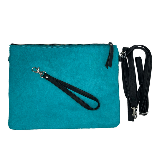 Galloway Plain Turquoise Crossbody / Clutch - Large
