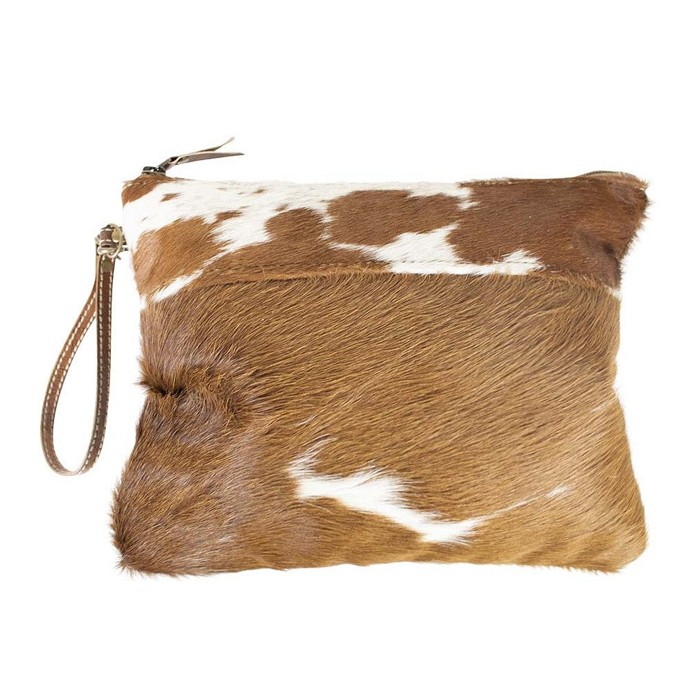 Large Gaucho Clutch  - Brown & White