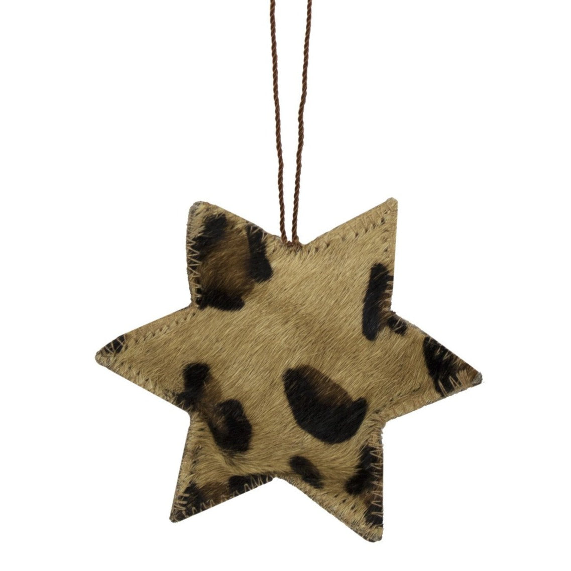 Star Cowhide Hanging Decoration - Leopard Print