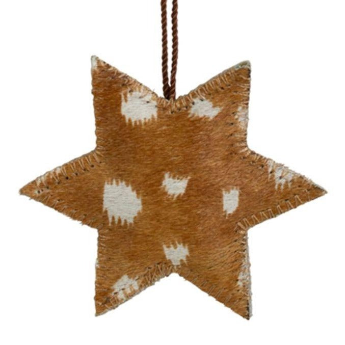 Star Cowhide Hanging Decoration - Deer Print
