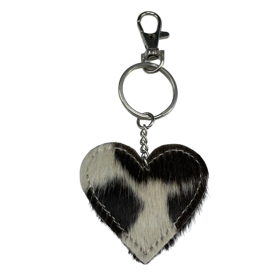 Heart Cowhide Keyring