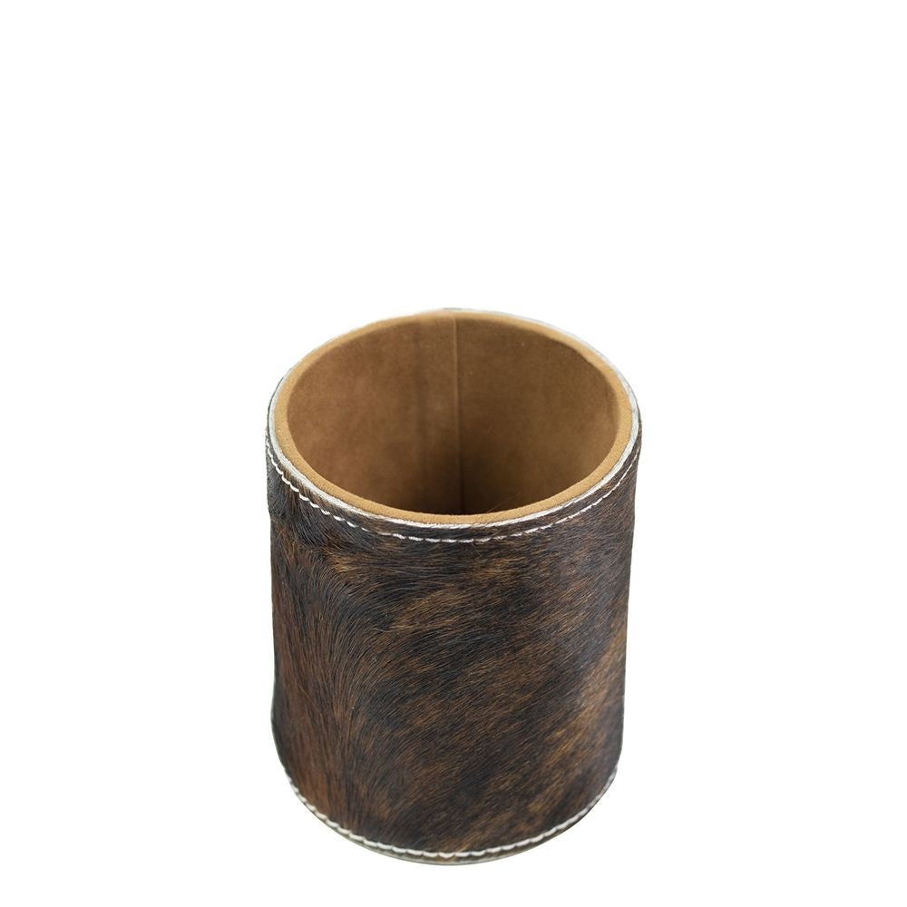 Cowhide Pencil Pot - Tricolour / Brindle