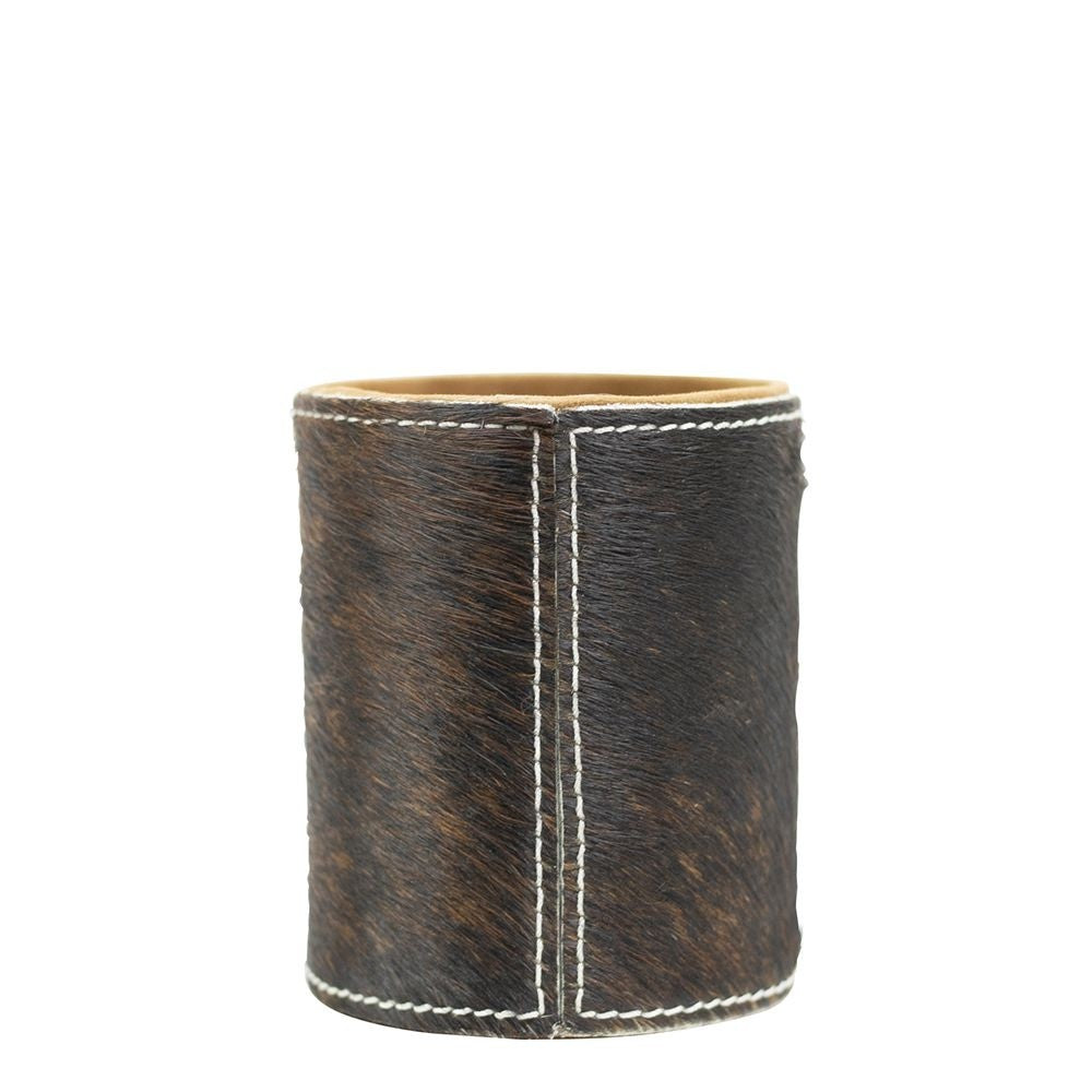 Cowhide Pencil Pot - Tricolour / Brindle