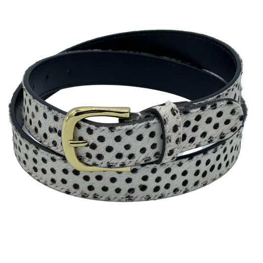 Spotty Print Cowhide Belt